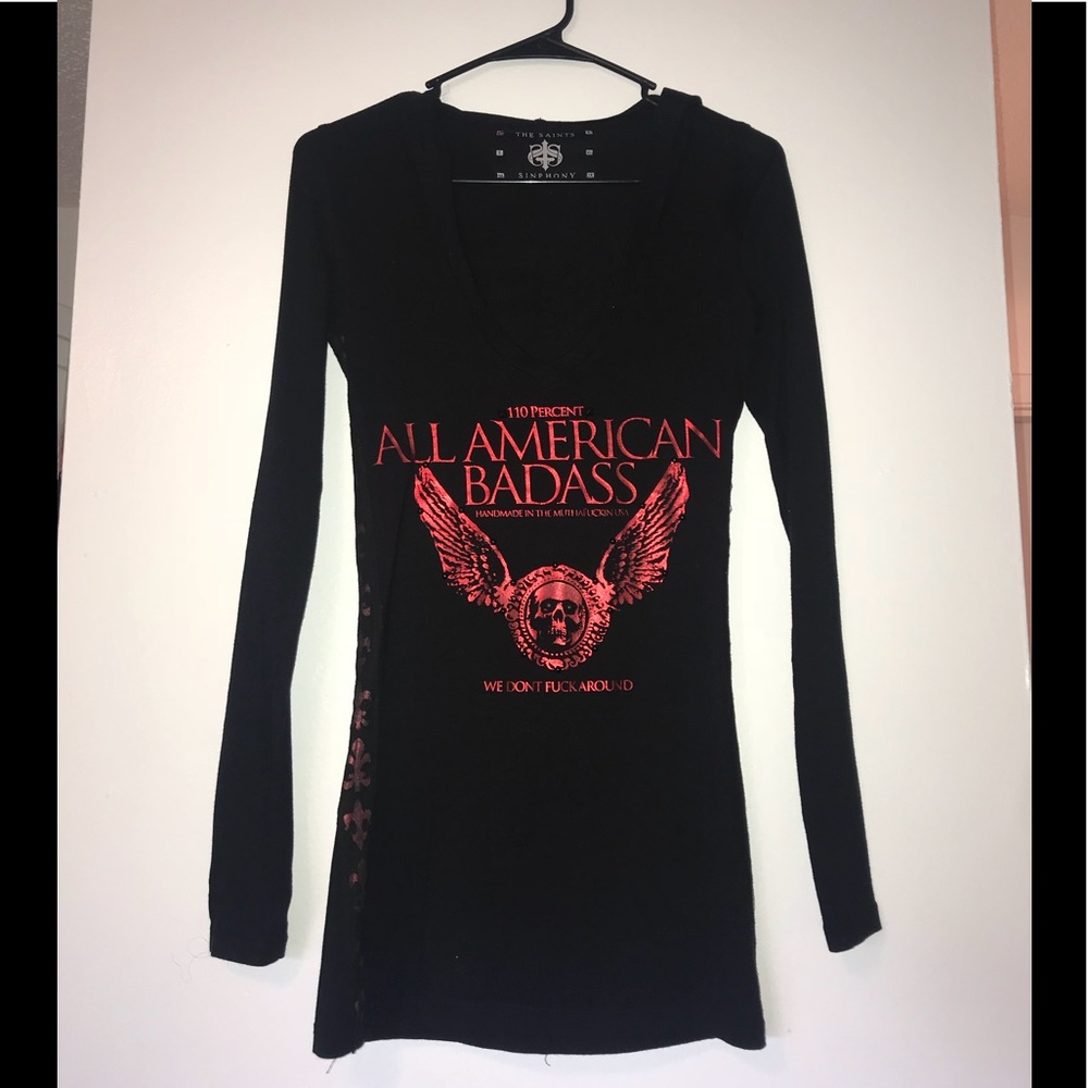 American Badass black hoodie dress (A+ material)
